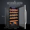 Ivation 24-Bottle Wine Cooler, Stainless Steel Freestanding Wine Fridge with Lock
